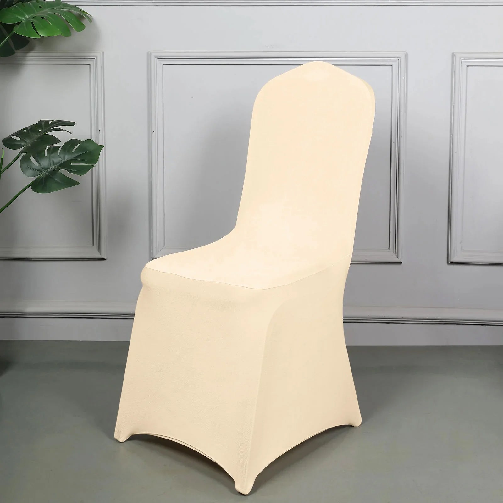 10 Pack Spandex Chair Covers for Banquet Chairs Beige - Durable Reusable Stretch Slip - On Covers - Bell Racket Store