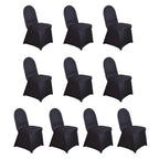 10 Pack Spandex Chair Covers for Banquet Chairs Black - Durable Reusable Stretch Slip - On Covers for Gatherings - Bell Racket Store