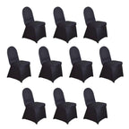 10 Pack Spandex Chair Covers for Banquet Chairs Black - Durable Reusable Stretch Slip - On Covers for Gatherings - Bell Racket Store