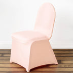 10 Pack Spandex Chair Covers for Banquet Chairs Blush - Durable Reusable Stretch Slip - On Covers - Bell Racket Store