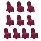 10 Pack Spandex Chair Covers for Banquet Chairs Burgundy - Durable Reusable Stretch Slip - On Covers - Bell Racket Store