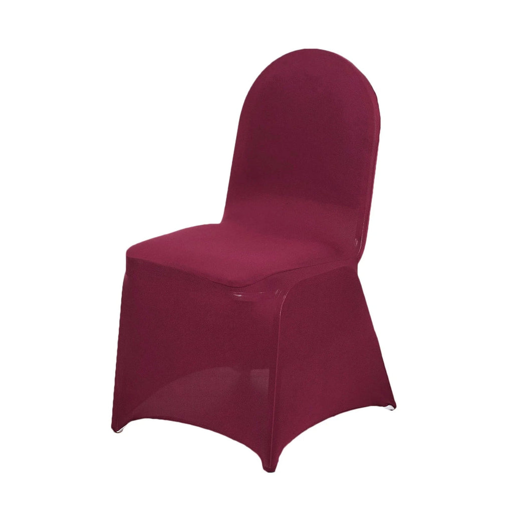 10 Pack Spandex Chair Covers for Banquet Chairs Burgundy - Durable Reusable Stretch Slip - On Covers - Bell Racket Store