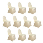 10 Pack Spandex Chair Covers for Banquet Chairs Champagne - Durable Reusable Stretch Slip - On Covers - Bell Racket Store