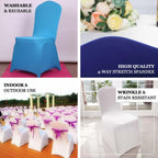 10 Pack Spandex Chair Covers for Banquet Chairs Dusty Blue - Durable Reusable Stretch Slip - On Covers - Bell Racket Store