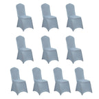 10 Pack Spandex Chair Covers for Banquet Chairs Dusty Blue - Durable Reusable Stretch Slip - On Covers - Bell Racket Store
