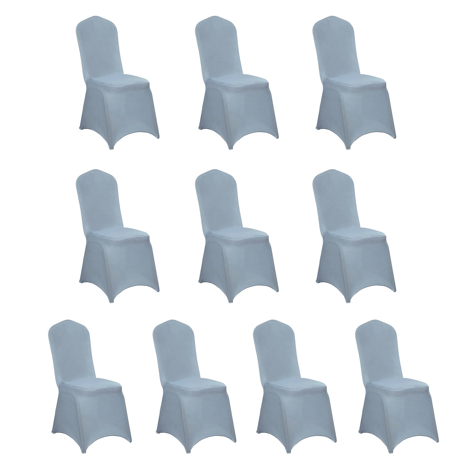 10 Pack Spandex Chair Covers for Banquet Chairs Dusty Blue - Durable Reusable Stretch Slip - On Covers - Bell Racket Store
