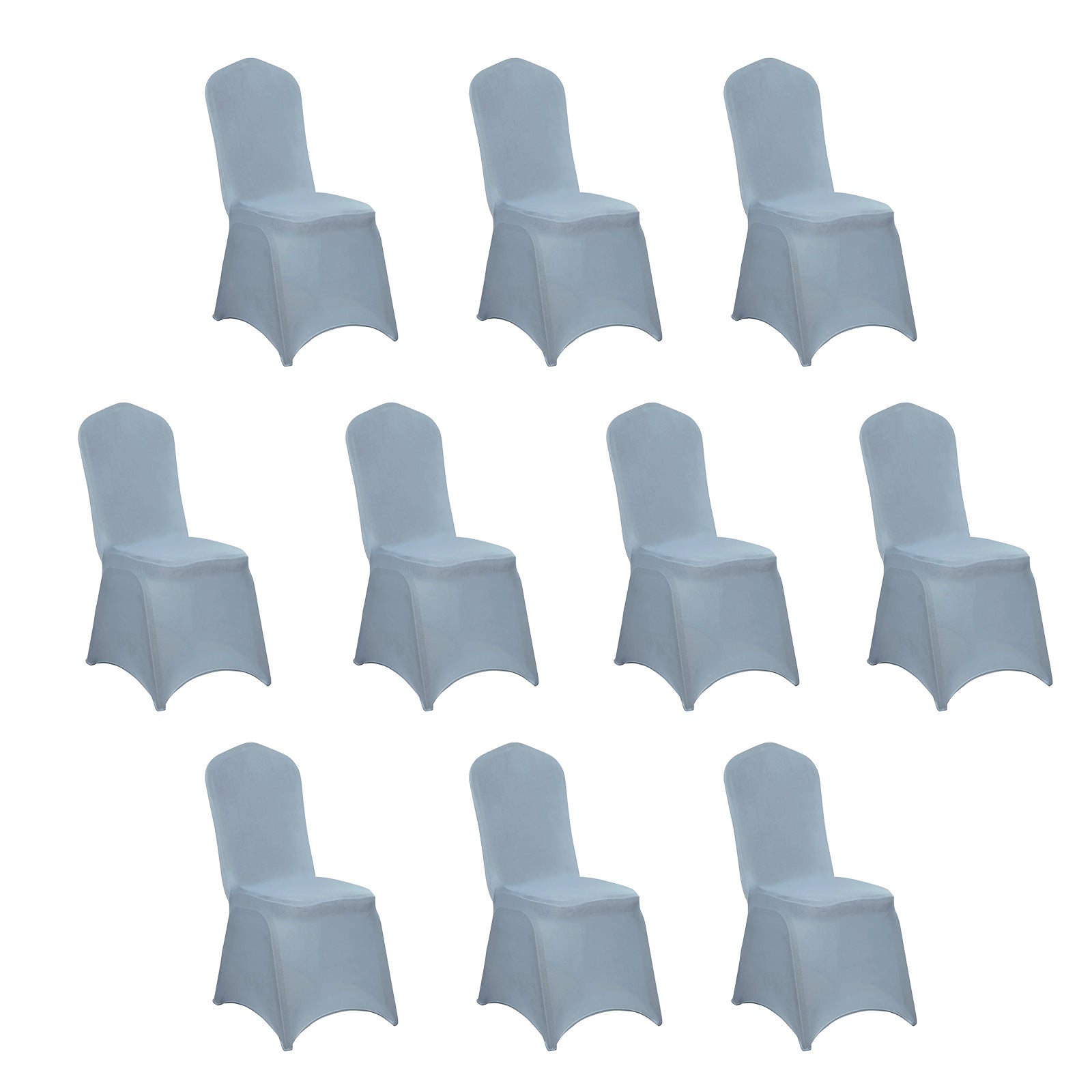 10 Pack Spandex Chair Covers for Banquet Chairs Dusty Blue - Durable Reusable Stretch Slip - On Covers - Bell Racket Store