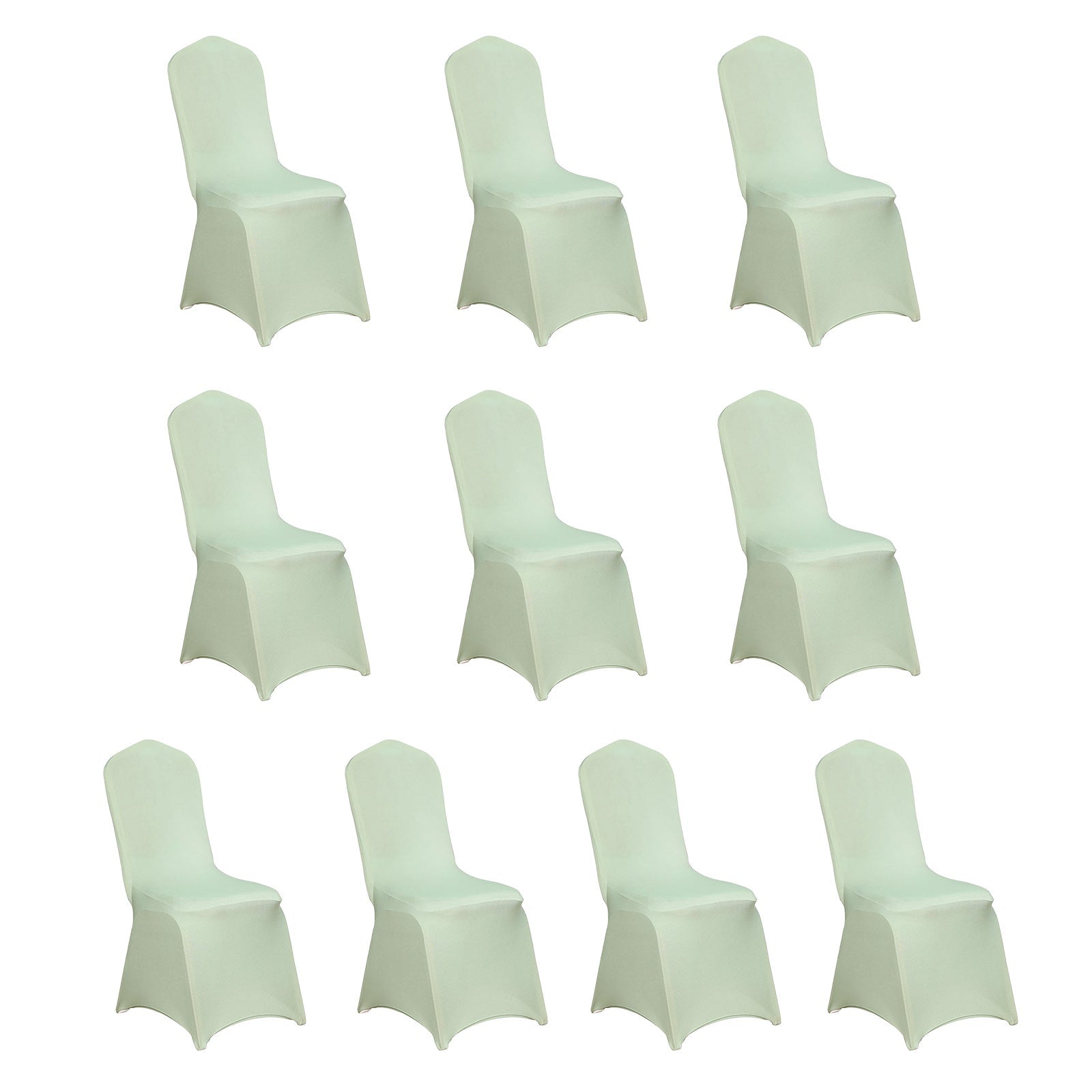 10 Pack Spandex Chair Covers for Banquet Chairs Sage Green - Durable Reusable Stretch Slip - On Covers - Bell Racket Store