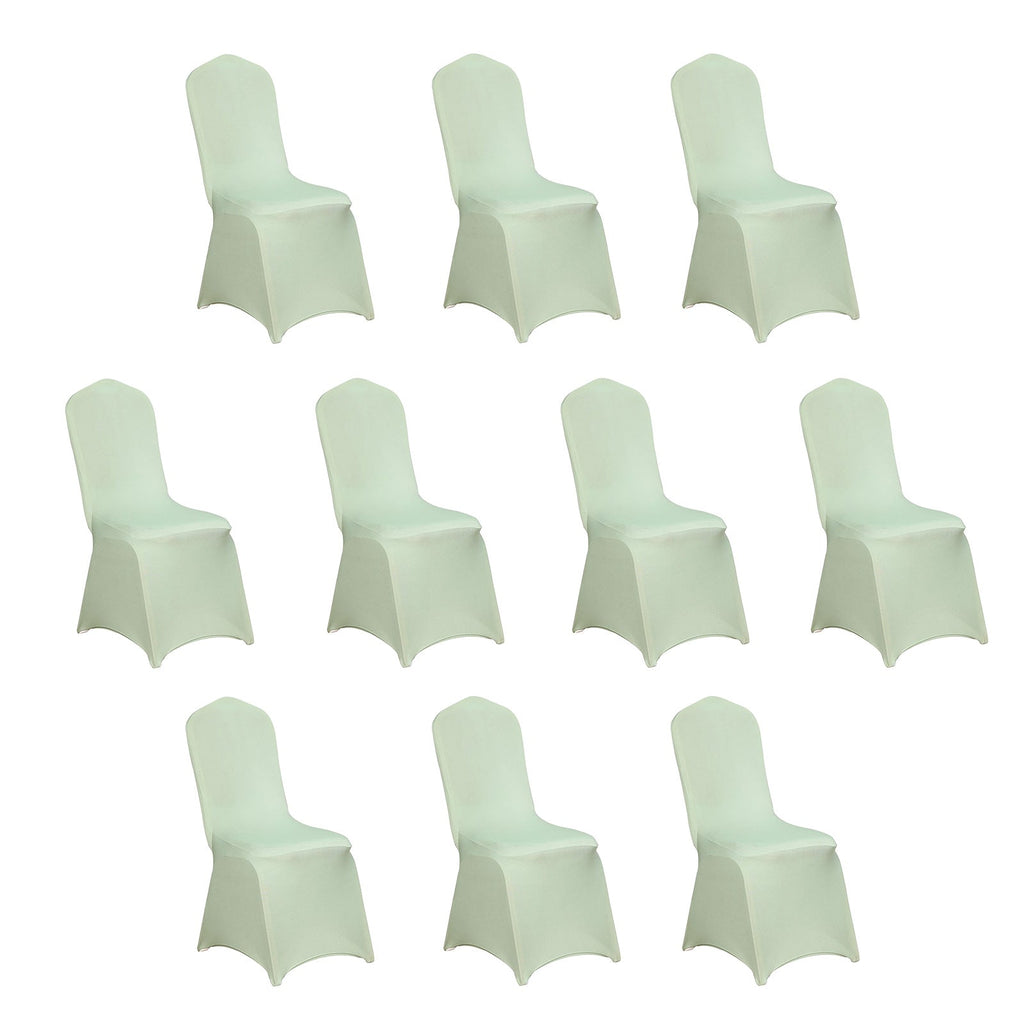 10 Pack Spandex Chair Covers for Banquet Chairs Sage Green - Durable Reusable Stretch Slip - On Covers - Bell Racket Store