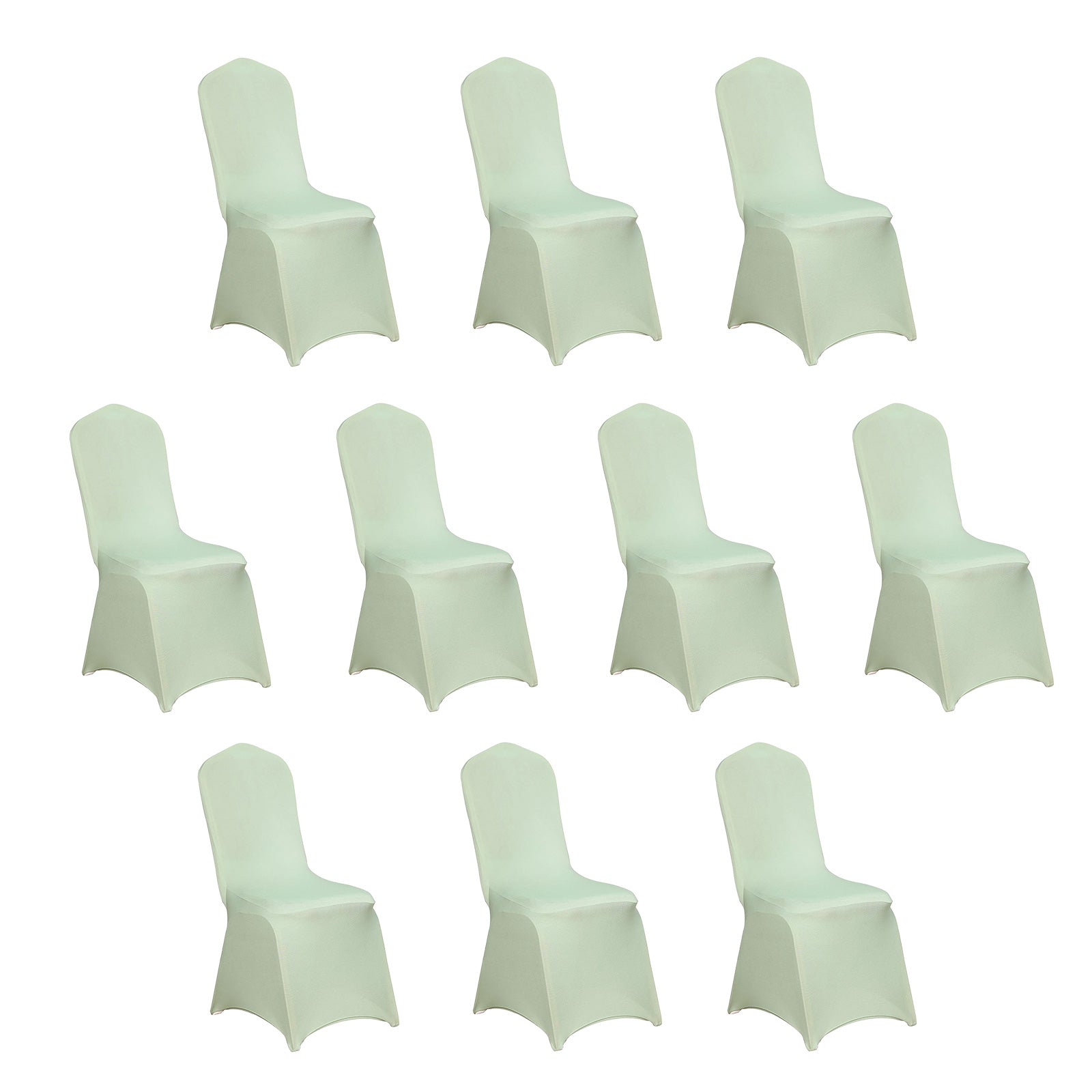 10 Pack Spandex Chair Covers for Banquet Chairs Sage Green - Durable Reusable Stretch Slip - On Covers - Bell Racket Store