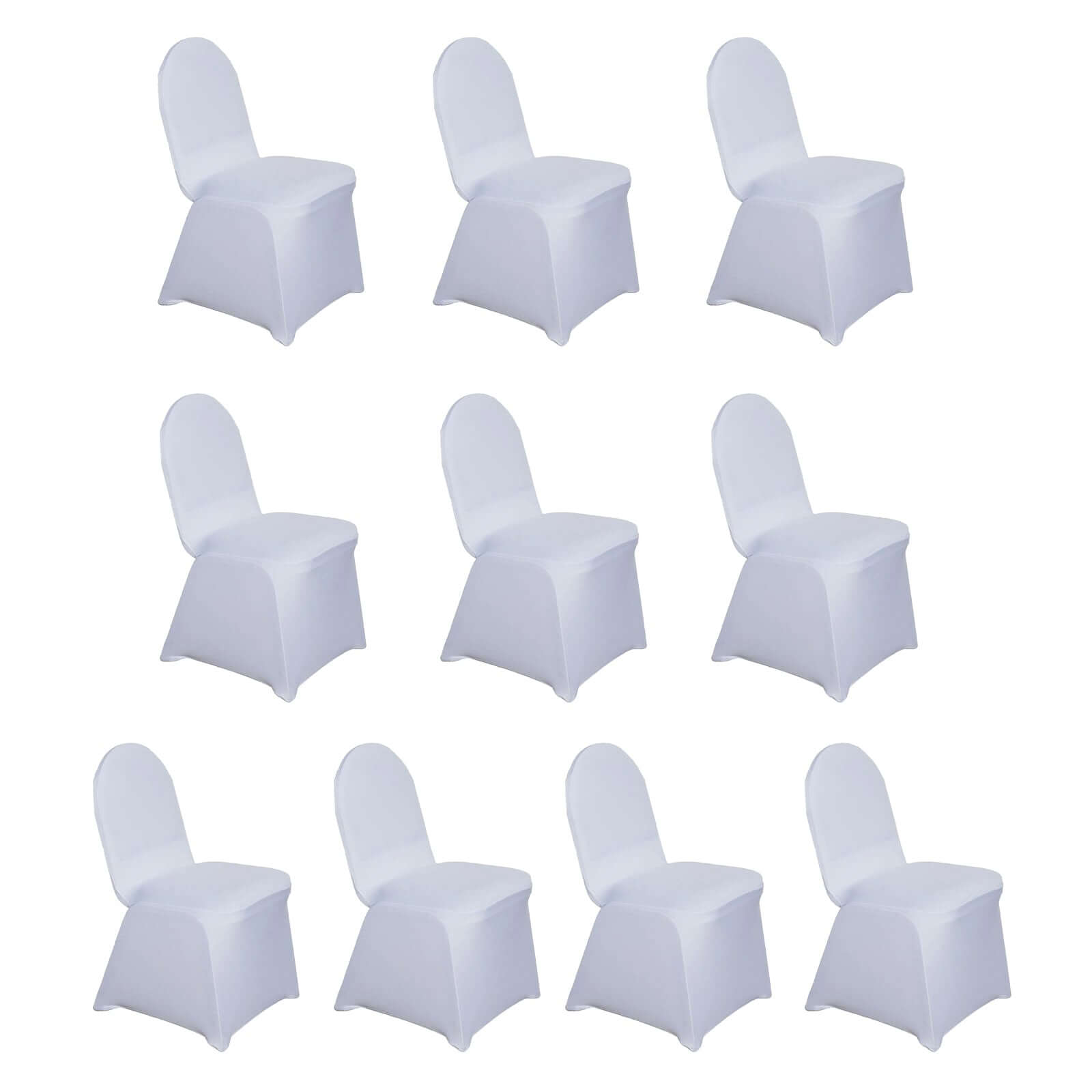 10 Pack Spandex Chair Covers for Banquet Chairs White - Durable Reusable Stretch Slip - On Covers for Gatherings - Bell Racket Store