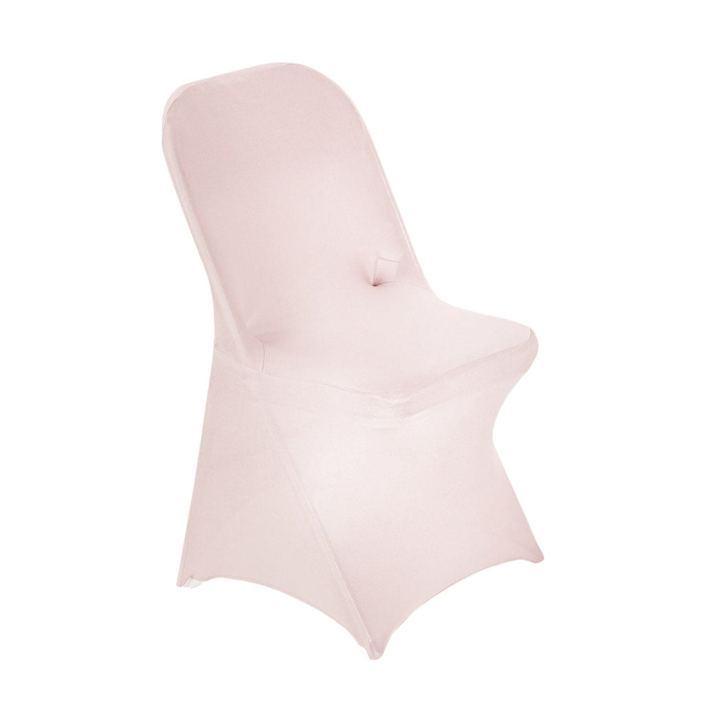 10 Pack Stretch Spandex Chair Covers Blush for Folding Chairs - Durable 160GSM Fitted Slipcovers - Bell Racket Store