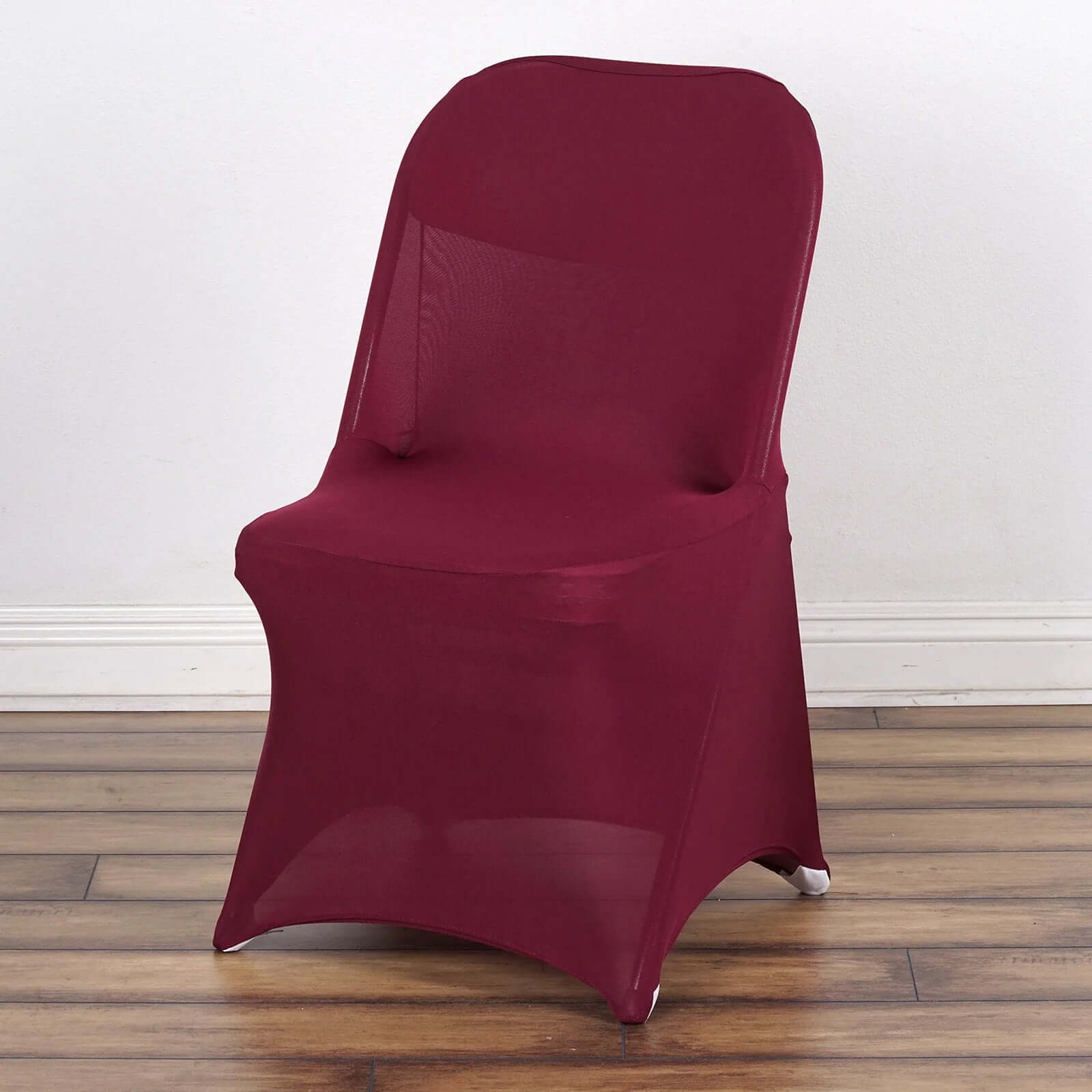 10 Pack Stretch Spandex Chair Covers Burgundy for Folding Chairs - Durable 160GSM Fitted Slipcovers - Bell Racket Store