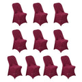 10 Pack Stretch Spandex Chair Covers Burgundy for Folding Chairs - Durable 160GSM Fitted Slipcovers - Bell Racket Store