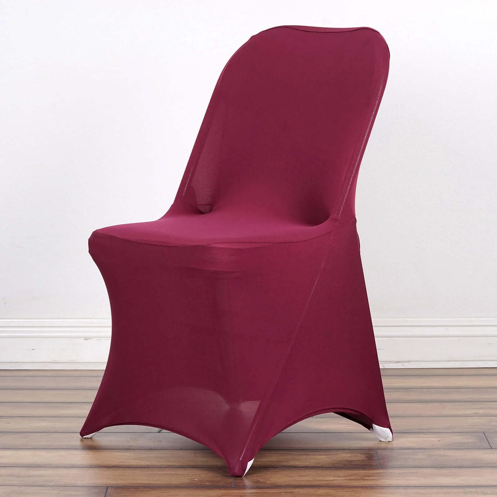 10 Pack Stretch Spandex Chair Covers Burgundy for Folding Chairs - Durable 160GSM Fitted Slipcovers - Bell Racket Store