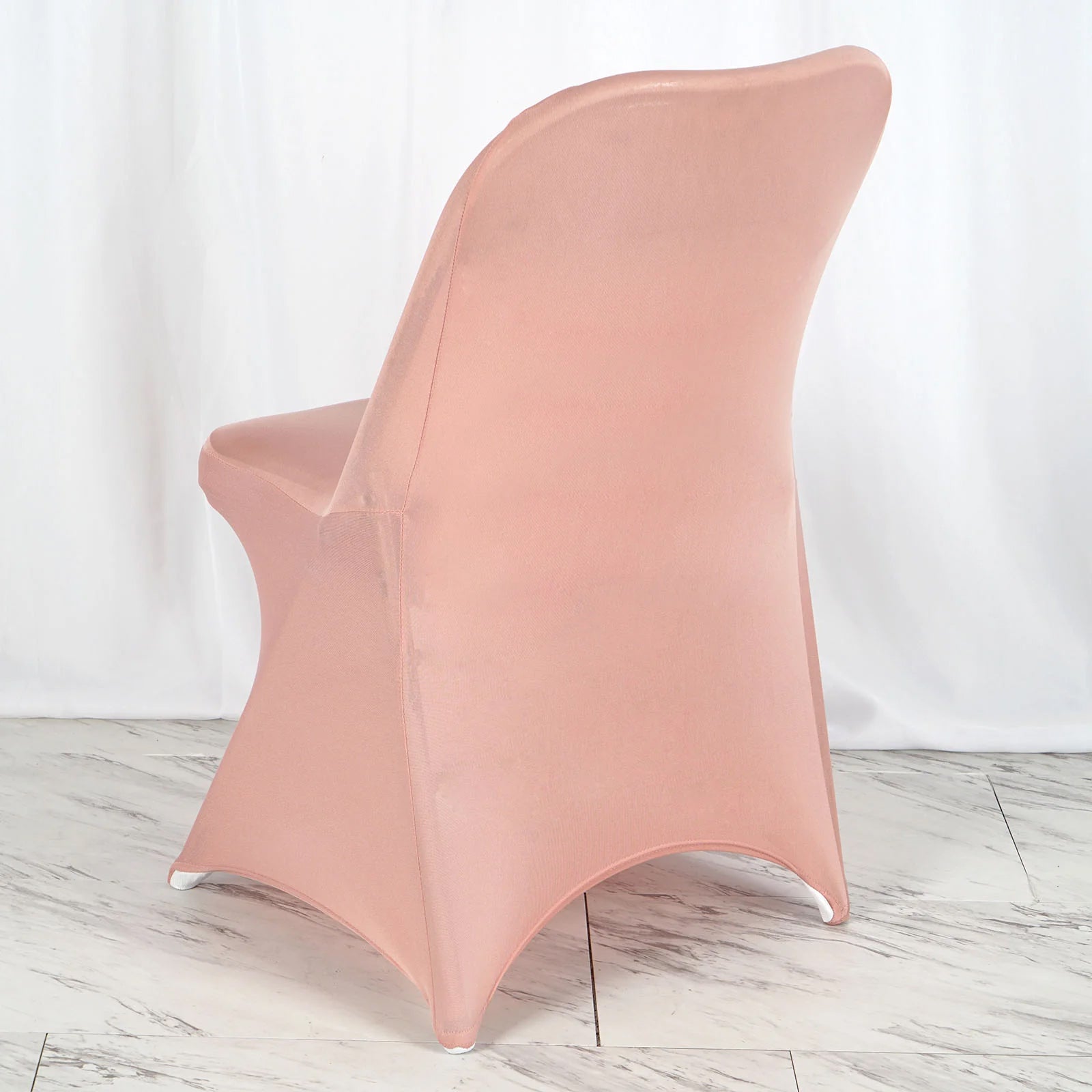 10 Pack Stretch Spandex Chair Covers Dusty Rose for Folding Chairs - Durable 160GSM Fitted Slipcovers - Bell Racket Store