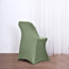 10 Pack Stretch Spandex Chair Covers Dusty Sage Green for Folding Chairs - Durable 160GSM Fitted Slipcovers - Bell Racket Store