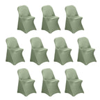 10 Pack Stretch Spandex Chair Covers Dusty Sage Green for Folding Chairs - Durable 160GSM Fitted Slipcovers - Bell Racket Store