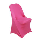 10 Pack Stretch Spandex Chair Covers Fuchsia for Folding Chairs - Durable 160GSM Fitted Slipcovers - Bell Racket Store