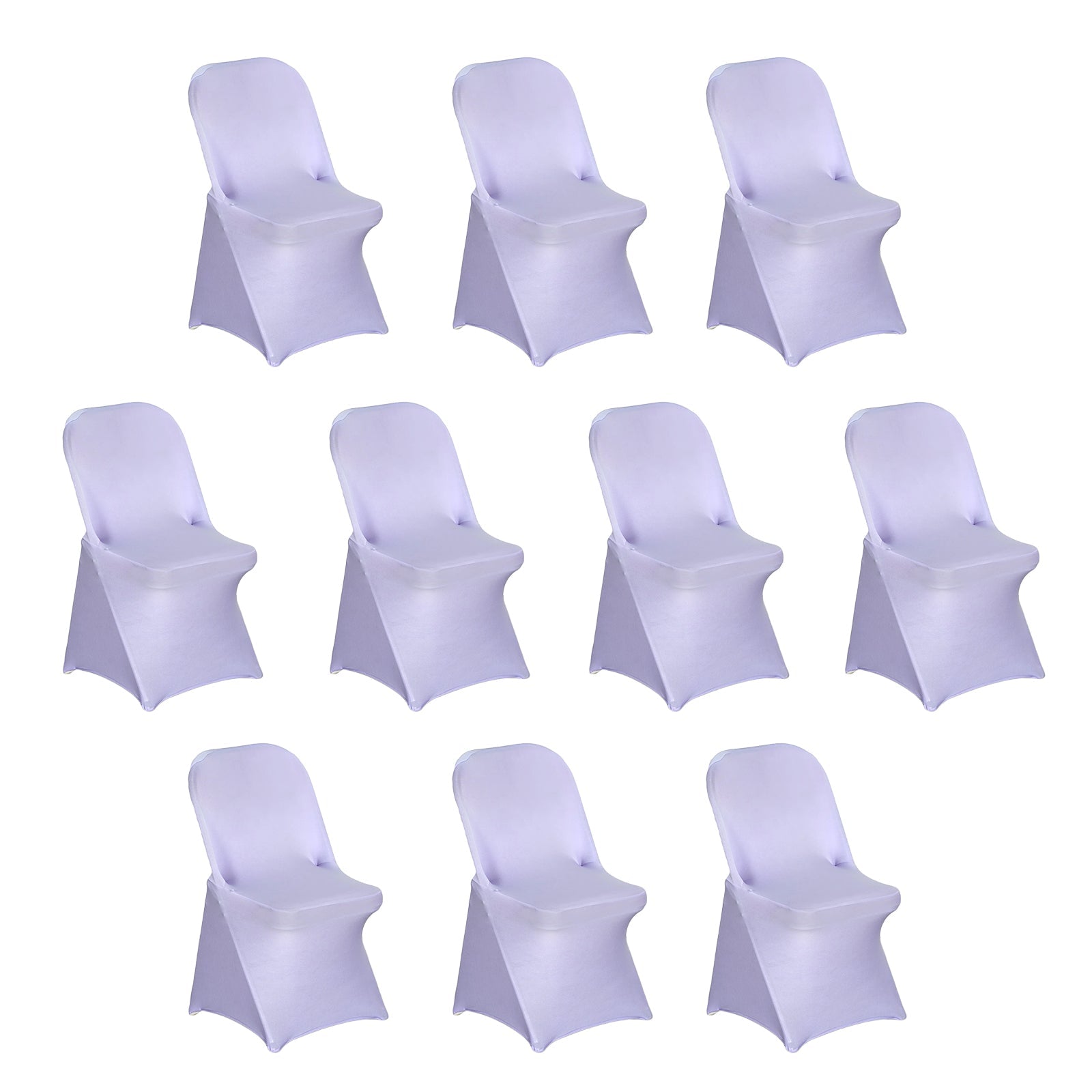 10 Pack Stretch Spandex Chair Covers Lavender Lilac for Folding Chairs - Durable 160GSM Fitted Slipcovers - Bell Racket Store