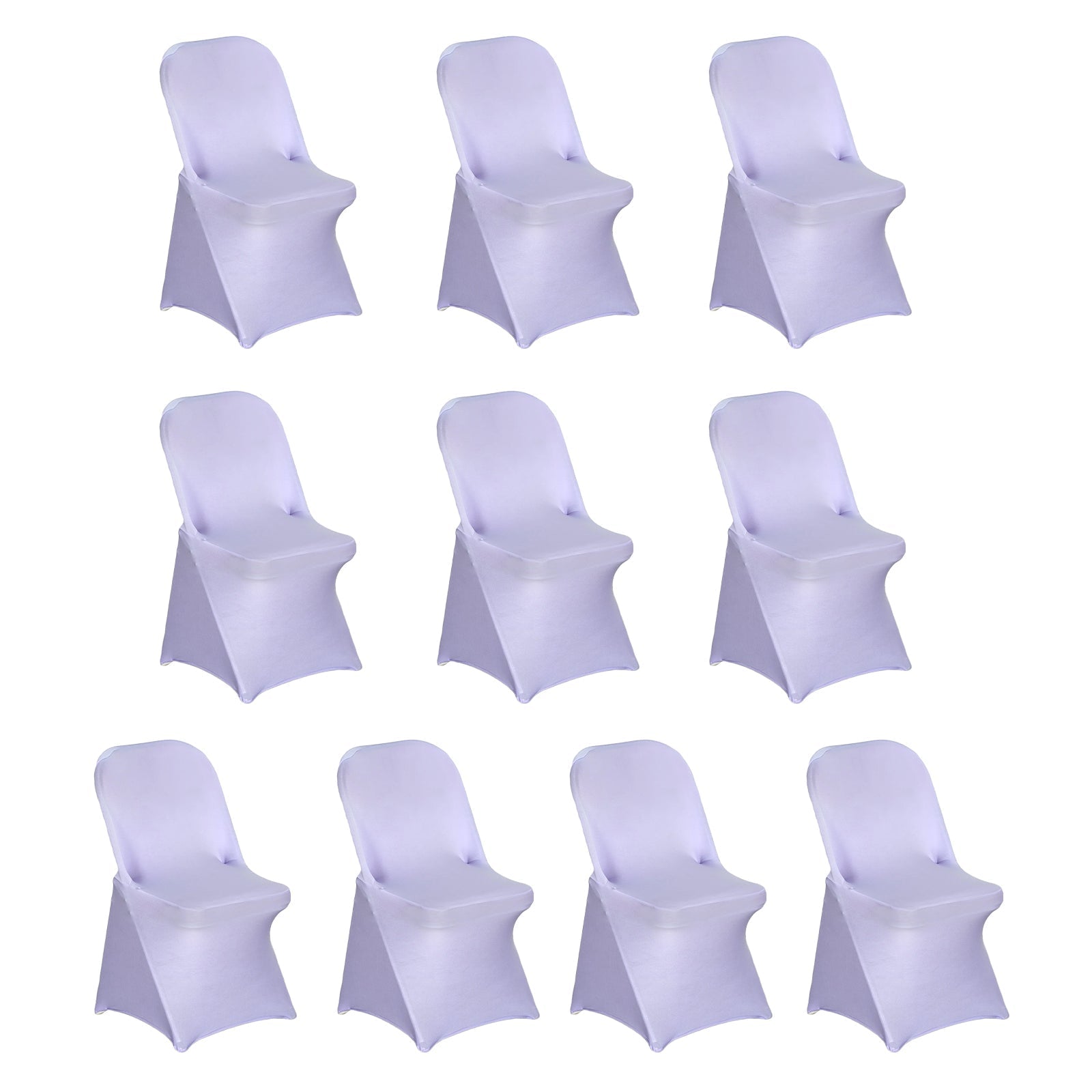 10 Pack Stretch Spandex Chair Covers Lavender Lilac for Folding Chairs - Durable 160GSM Fitted Slipcovers - Bell Racket Store