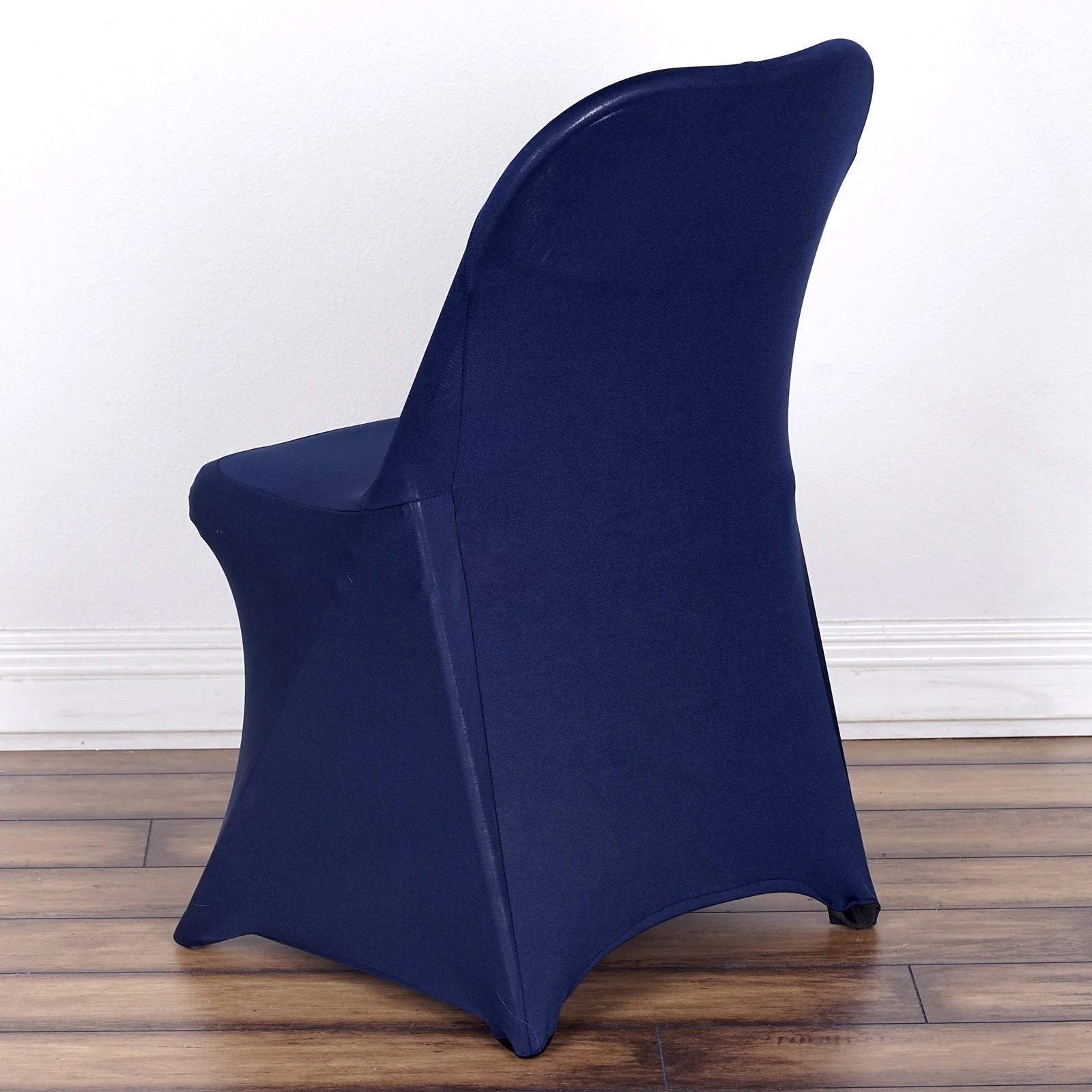 10 Pack Stretch Spandex Chair Covers Navy Blue for Folding Chairs - Durable 160GSM Fitted Slipcovers - Bell Racket Store