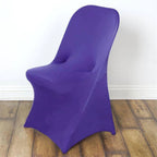 10 Pack Stretch Spandex Chair Covers Purple for Folding Chairs - Durable 160GSM Fitted Slipcovers - Bell Racket Store