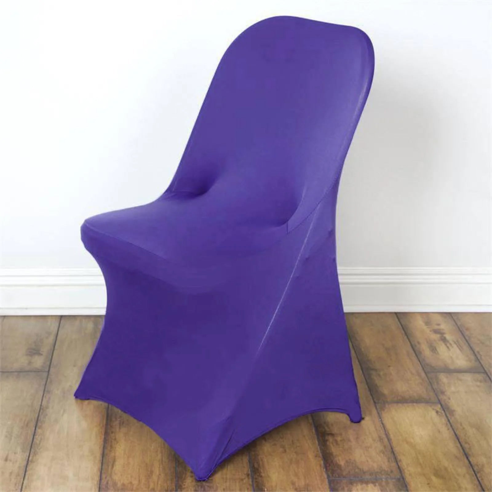 10 Pack Stretch Spandex Chair Covers Purple for Folding Chairs - Durable 160GSM Fitted Slipcovers - Bell Racket Store