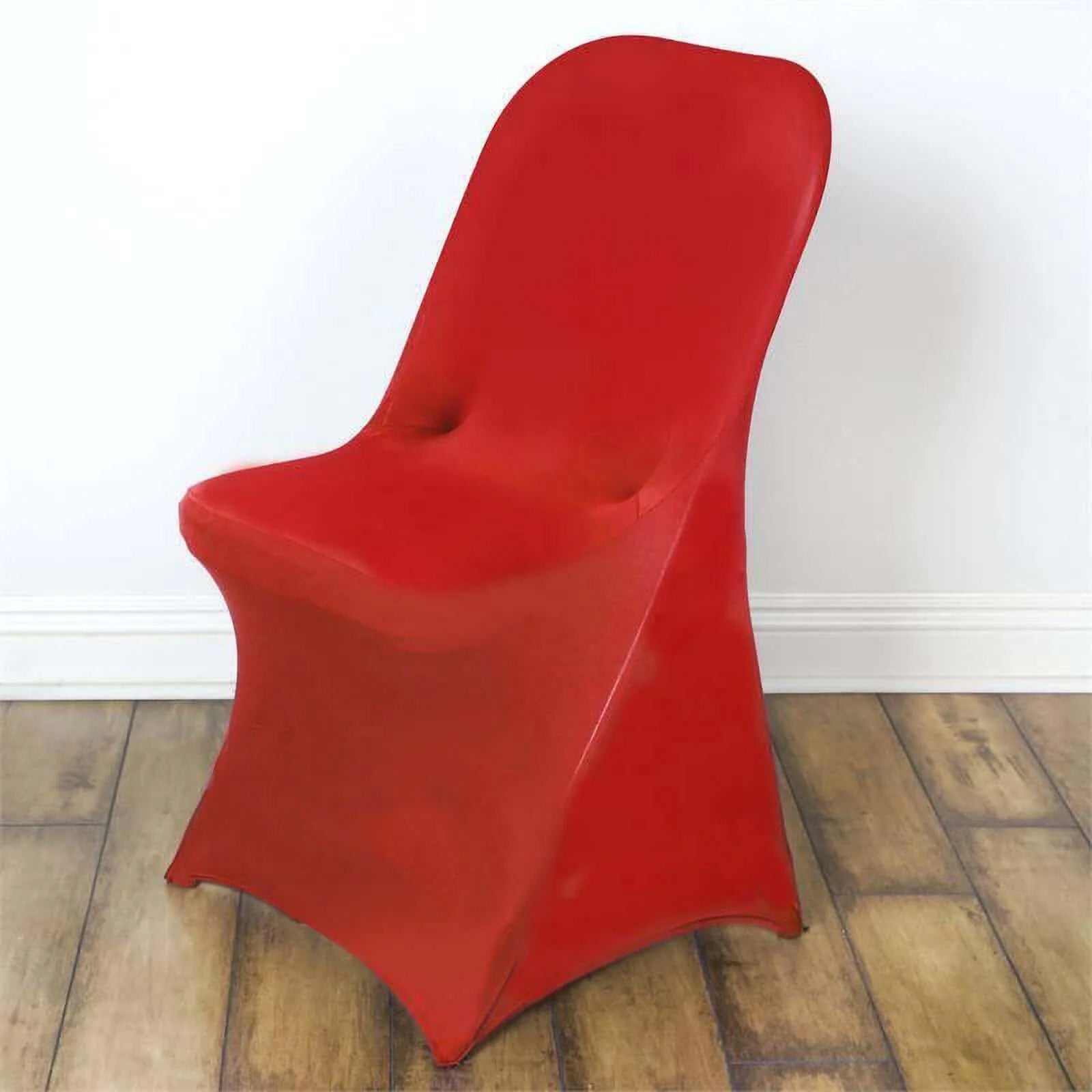 10 Pack Stretch Spandex Chair Covers Red for Folding Chairs - Durable 160GSM Fitted Slipcovers - Bell Racket Store