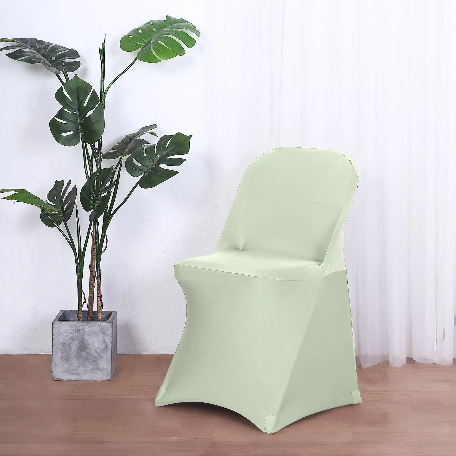 10 Pack Stretch Spandex Chair Covers Sage Green for Folding Chairs - Durable 160GSM Fitted Slipcovers - Bell Racket Store