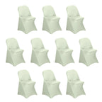 10 Pack Stretch Spandex Chair Covers Sage Green for Folding Chairs - Durable 160GSM Fitted Slipcovers - Bell Racket Store