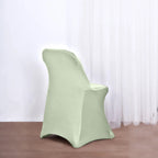 10 Pack Stretch Spandex Chair Covers Sage Green for Folding Chairs - Durable 160GSM Fitted Slipcovers - Bell Racket Store