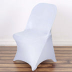 10 Pack Stretch Spandex Chair Covers White for Folding Chairs - Durable Perfectly 160GSM Fitted Slipcovers for Professional & Casual Events - Bell Racket Store