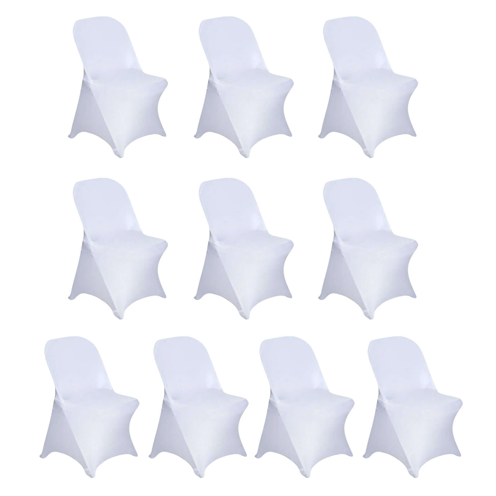 10 Pack Stretch Spandex Chair Covers White for Folding Chairs - Durable Perfectly 160GSM Fitted Slipcovers for Professional & Casual Events - Bell Racket Store