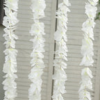 10 Pack White Artificial Wisteria Vines Flower Garlands, Hanging Silk Flowers Wedding Arch Garden Wall Decor - 6.5ft - Bell Racket Store