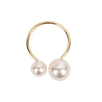 10 Pack White Pearl Gold Metal Napkin Holders Dining Table Decor, Elegant Round Wedding Napkin Rings - 2.5" - Bell Racket Store