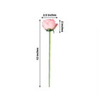 10 Pcs 12" Artificial Silk Roses - Pink, Single Stem Rose for Flower Bouquet Arrangements - Bell Racket Store