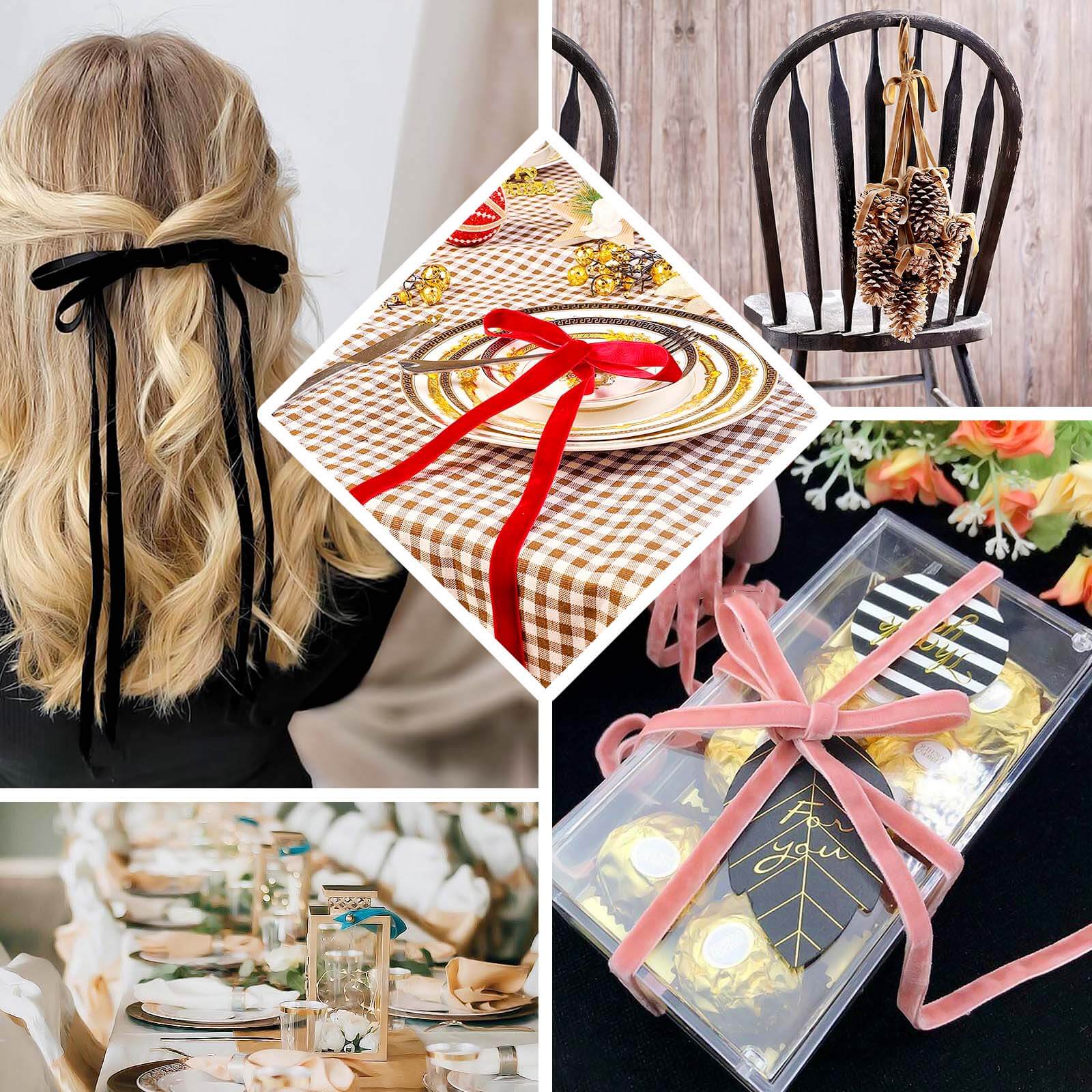 10 Yards Burgundy 1" Velvet Single Faced Ribbon Spool, DIY Craft Supplies, Velvet and Nylon Ribbon Roll - Bell Racket Store