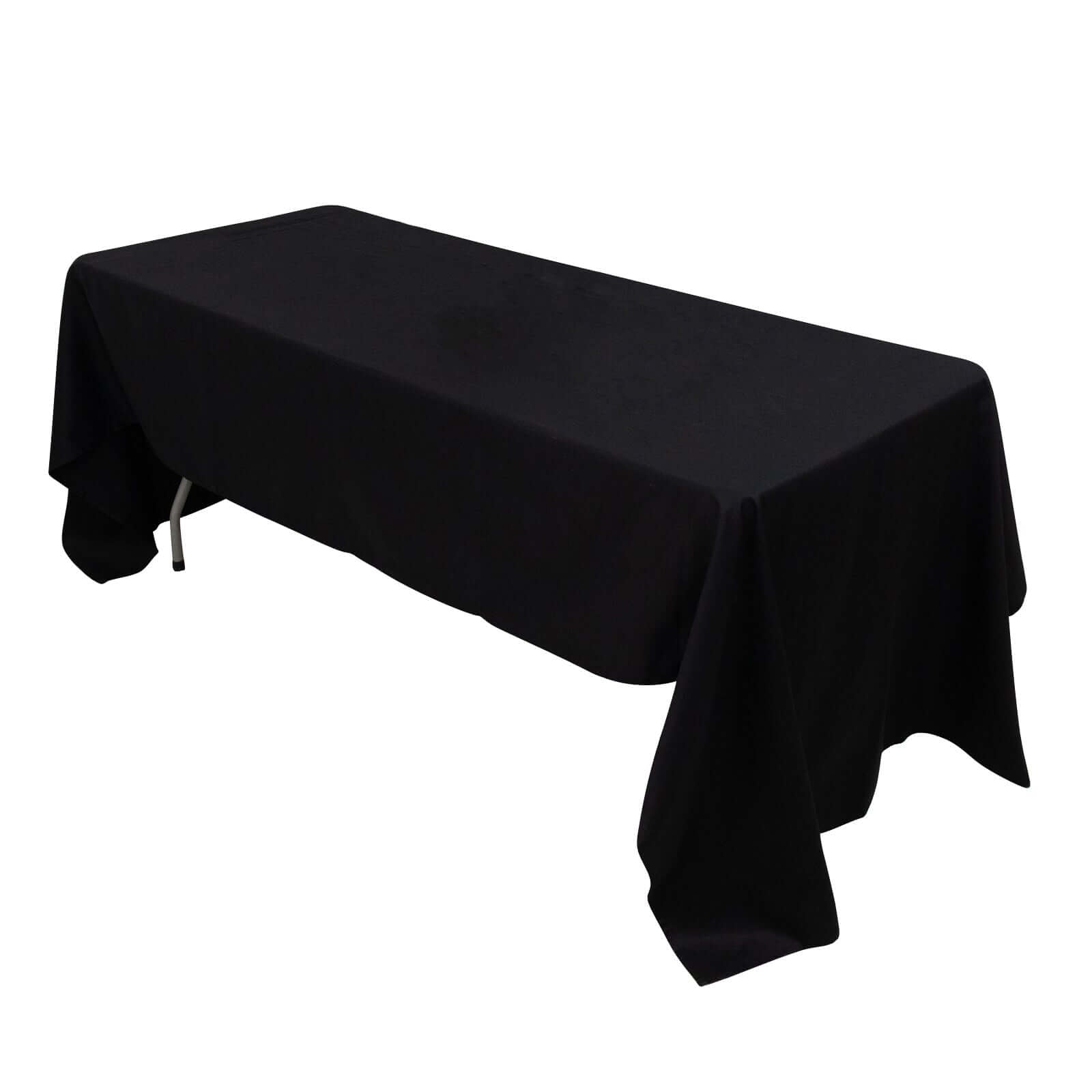 100% Cotton 60"x126" Rectangle Tablecloth Black Linen - Sophisticated, Soft & Breathable Table Cover