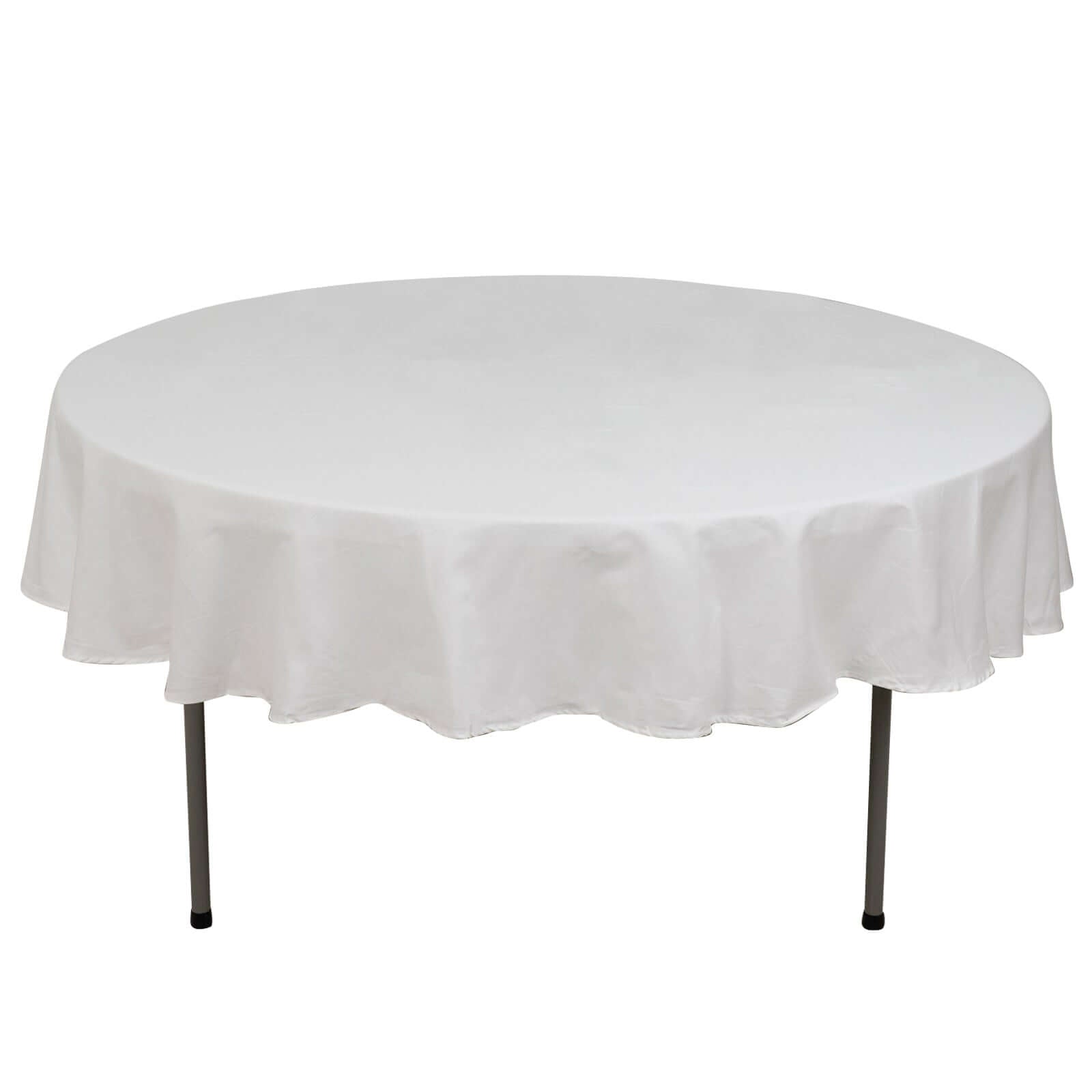 100% Cotton 90" Round Tablecloth White Linen - Sophisticated, Soft & Breathable Table Cover