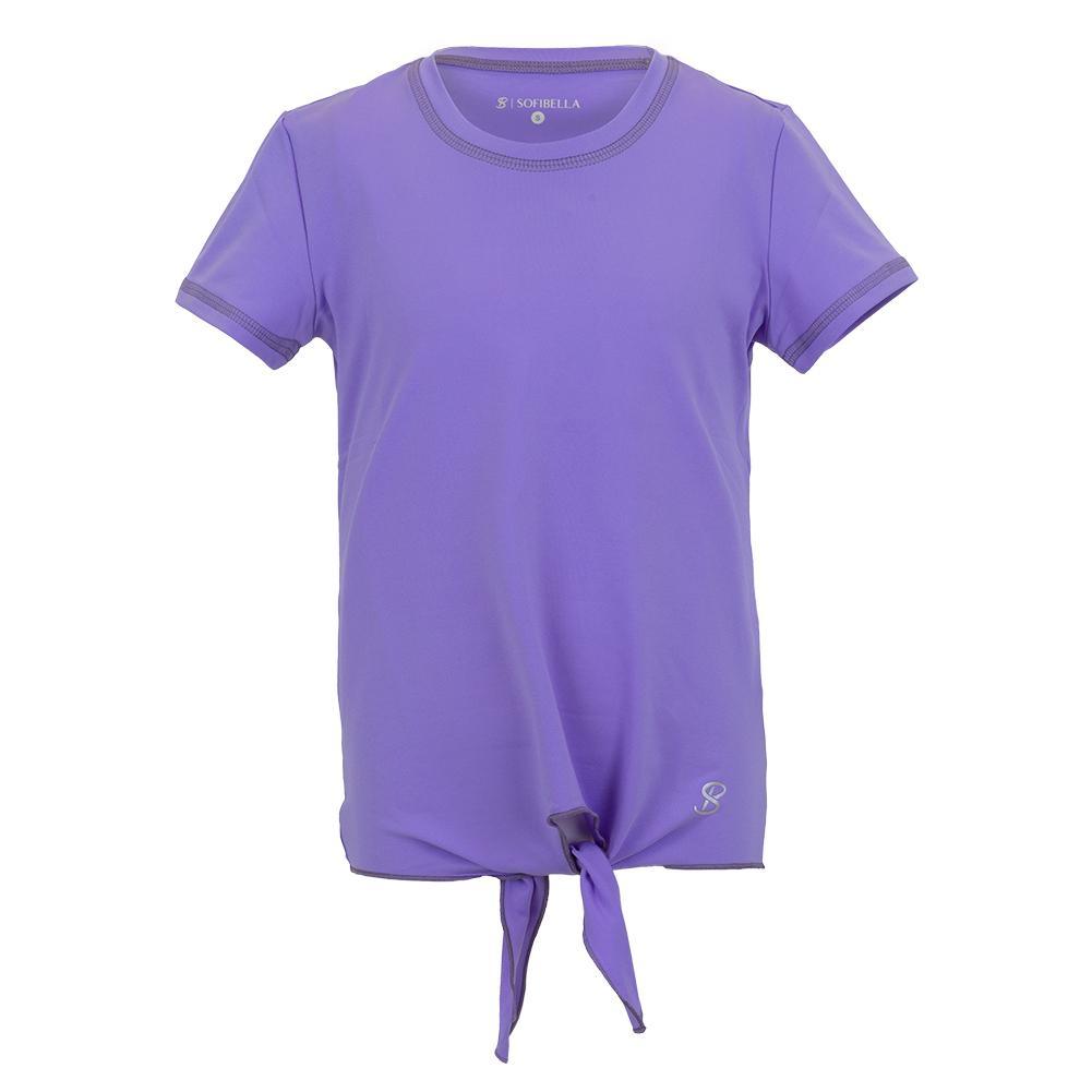 Girls' UV Colors Short Sleeve Tie Tennis Top Amethyst