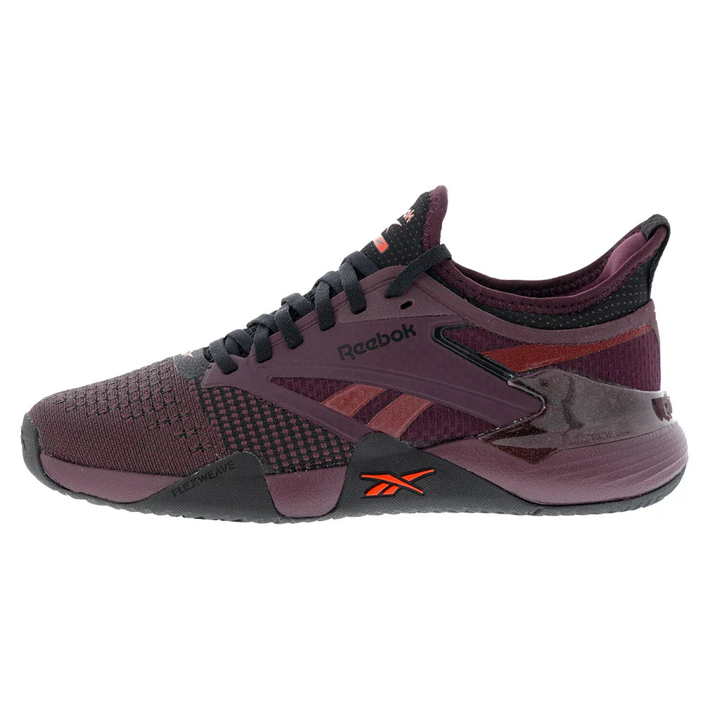 Women's Nano Court Training Shoes Black Cherry and Black