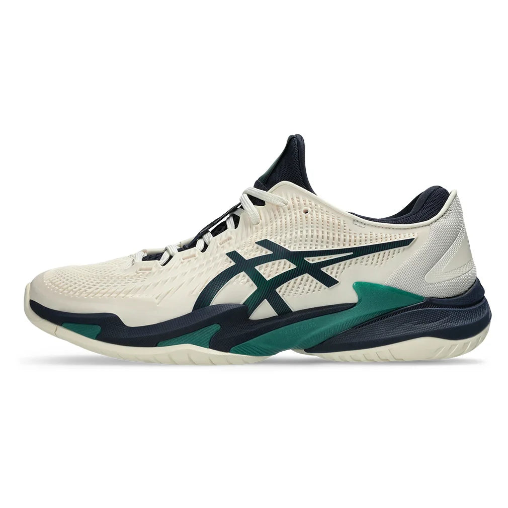 Men's Court FF 3 Tennis Shoes Cream and Jasper Green