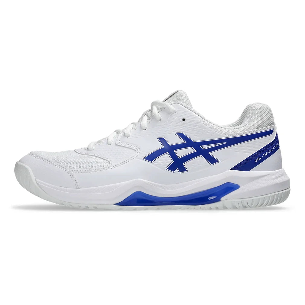 Men's GEL-Dedicate 8 Tennis Shoes White and Dark Cobalt
