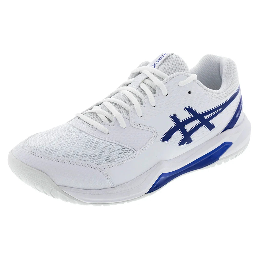 Men's GEL-Dedicate 8 Tennis Shoes White and Dark Cobalt