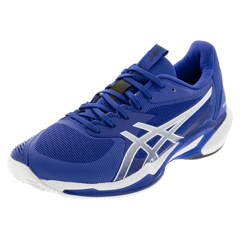 Men's Solution Speed FF 3 Clay Tennis Shoes Dark Cobalt and White