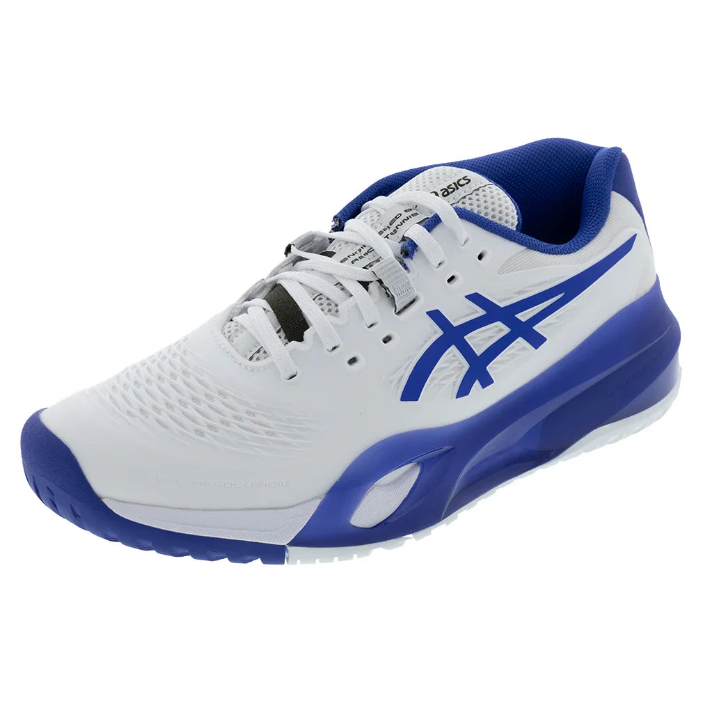 Men's GEL-Resolution X Tennis Shoes White and Dark Cobalt
