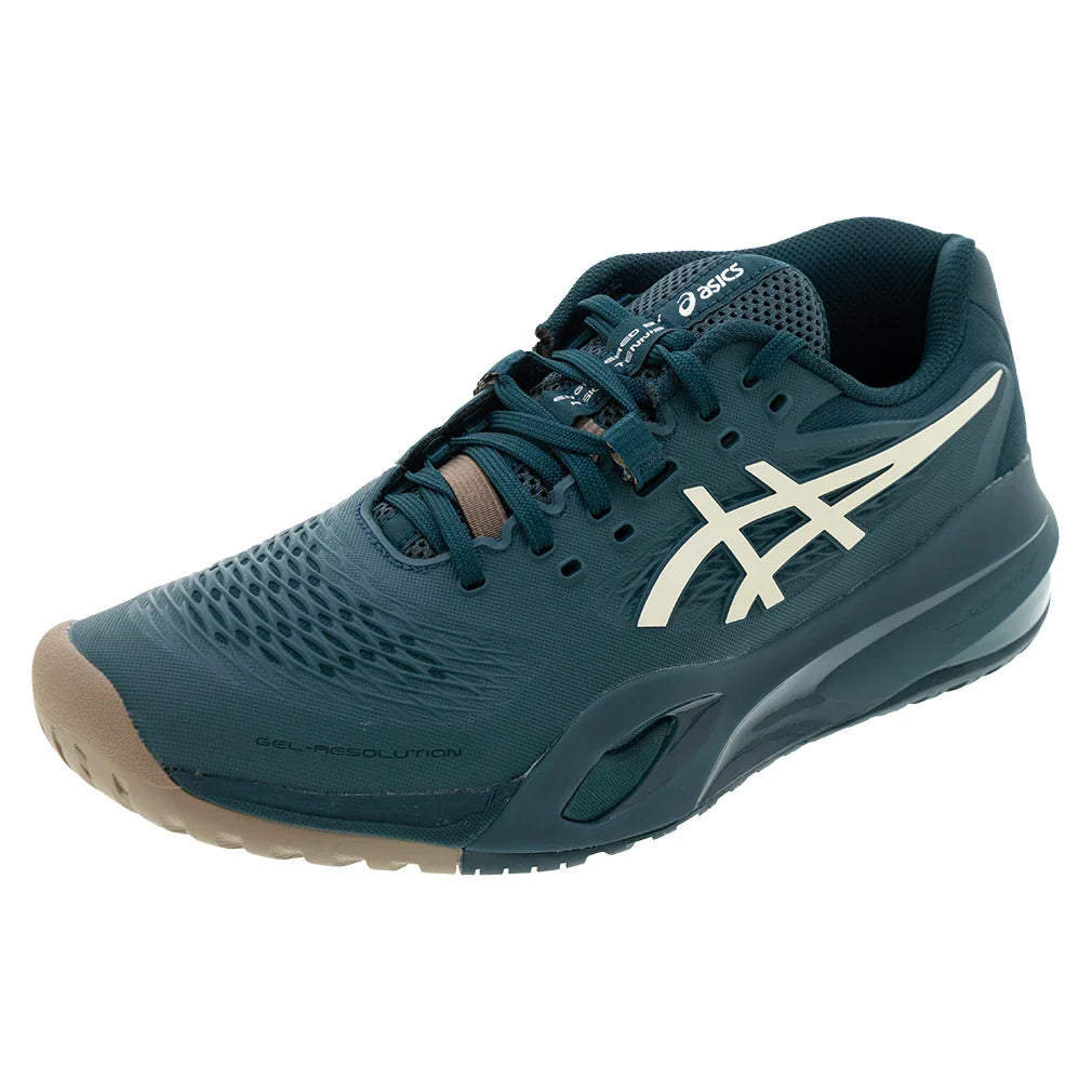 Men's GEL-Resolution X Tennis Shoes Saxon Green and Birch
