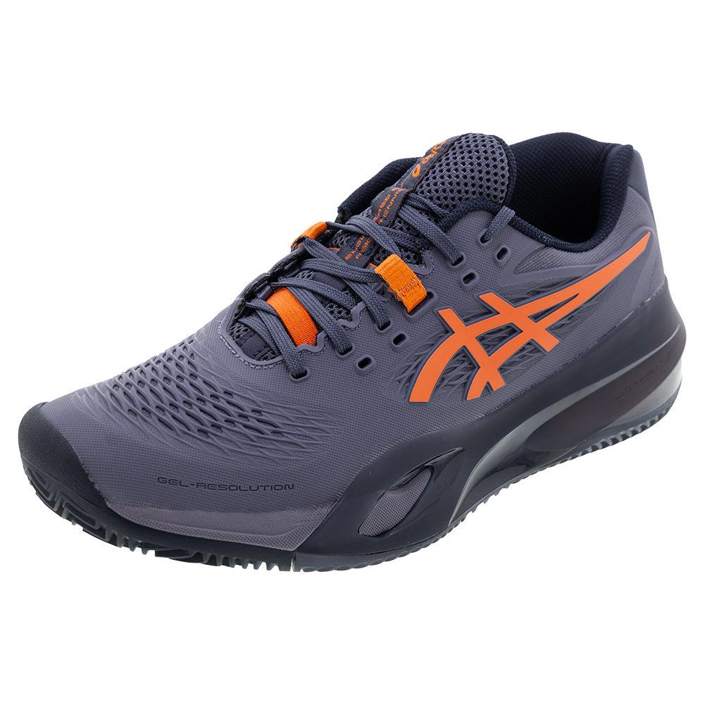 Men's GEL-Resolution X Clay Tennis Shoes Greyish Purple and Nova Orange