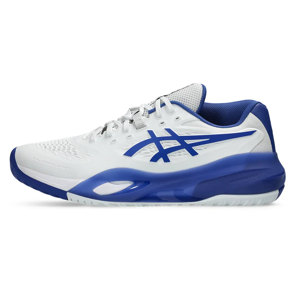 Men's GEL-Resolution X Wide Tennis Shoes White and Dark Cobalt